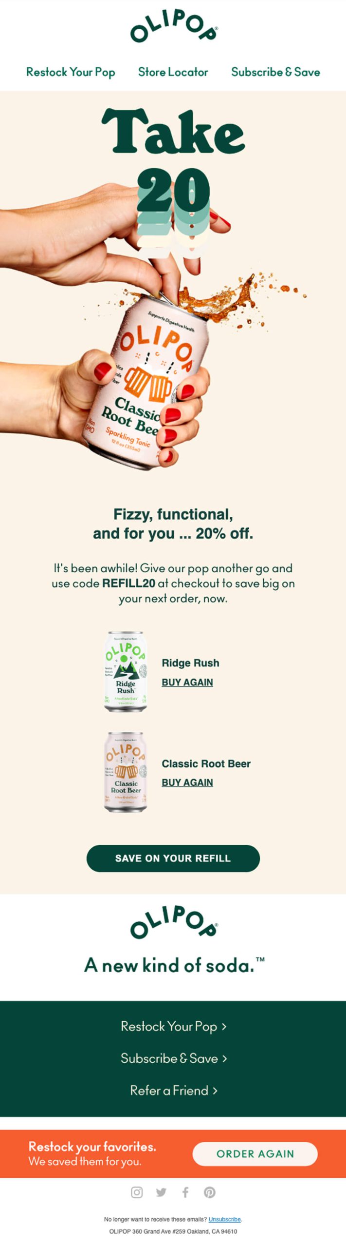 Olipop using Repeat's About to Lapse flow.