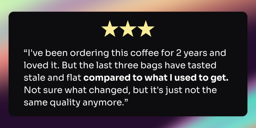 A sample customer review.