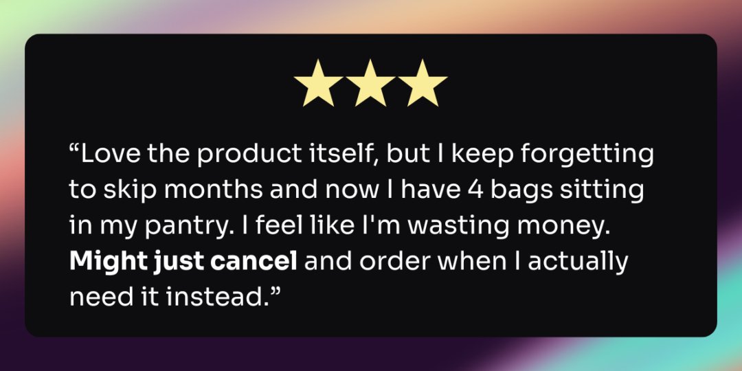 A sample customer review.