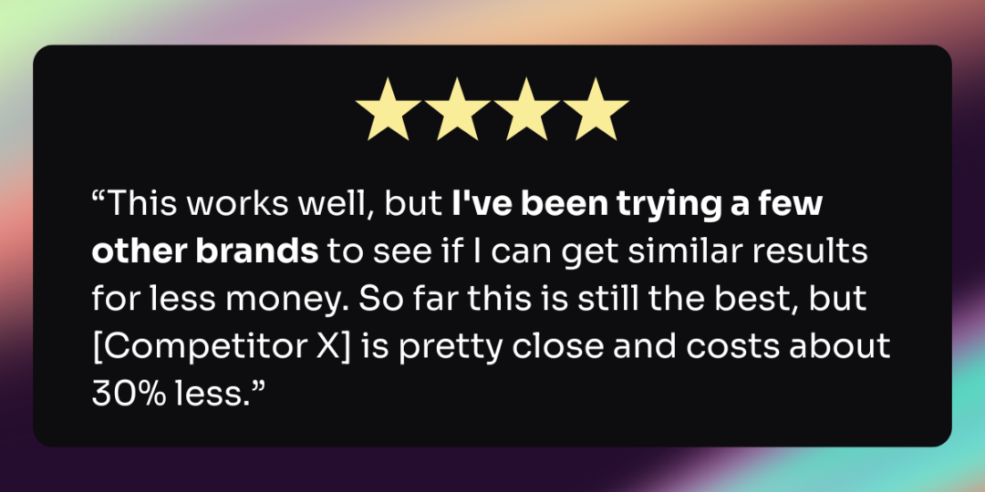 A sample customer review.