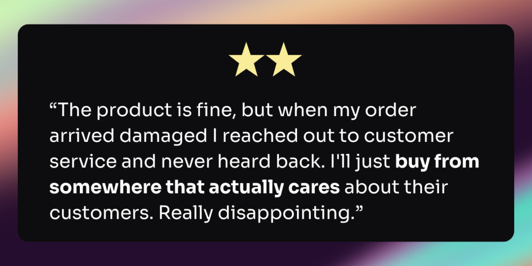 A sample customer review.