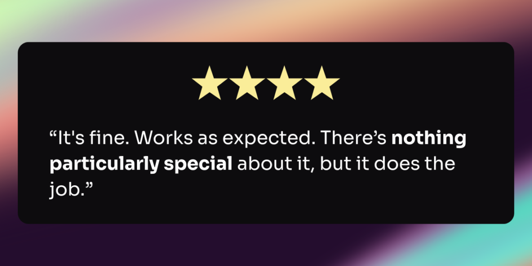 A sample customer review.